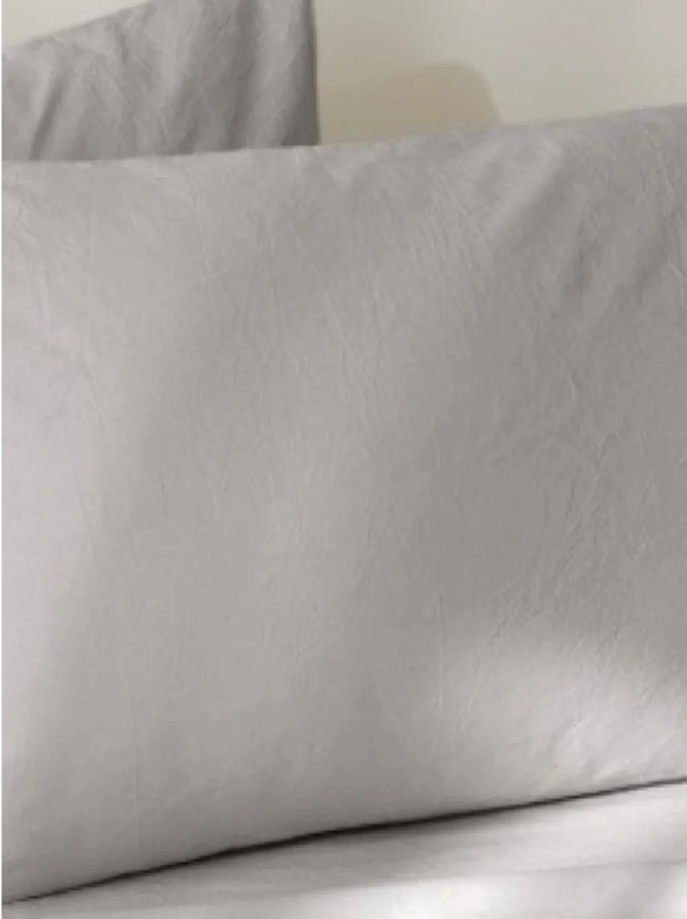 Pastel Gray Pillowcases with Envelope Closure 100% Washed Cotton QUEEN 20x30”